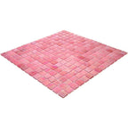 Pearly Swirled Pink Squares Glass Pool Tile | Tile Club