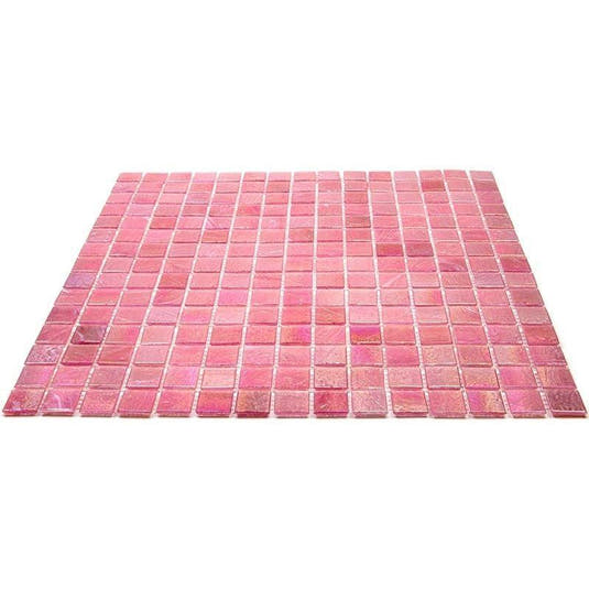 Pearly Swirled Pink Squares Glass Pool Tile | Tile Club