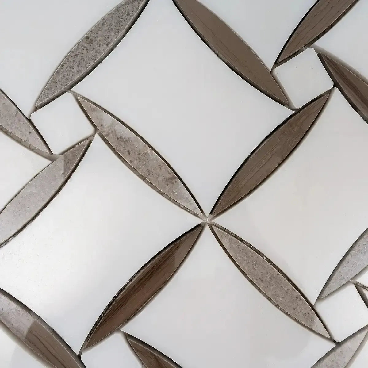 Daisy Paper White And Eastern Beige Mosaic Tile | Tile Club
