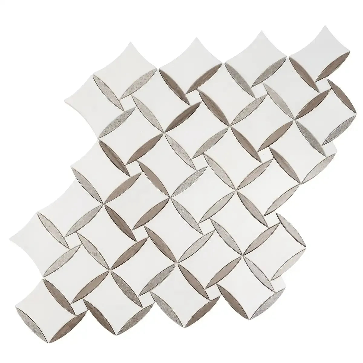 Daisy Paper White And Eastern Beige Mosaic Tile | Tile Club