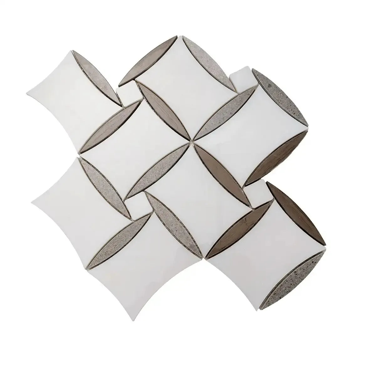 Daisy Paper White And Eastern Beige Mosaic Tile | Tile Club