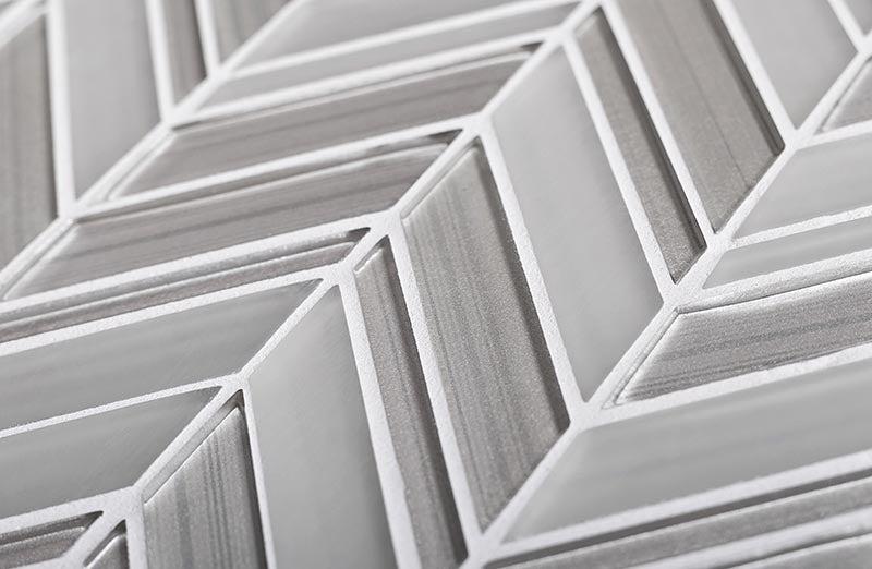 Fabric White Chevron Tile