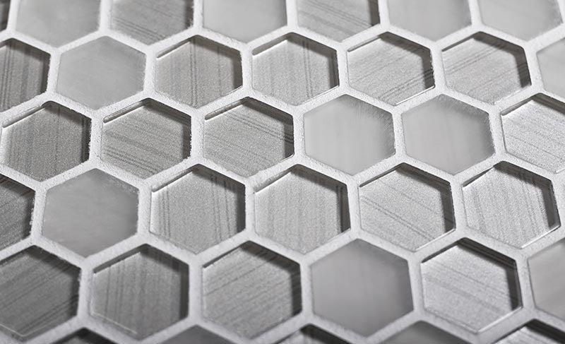 FABRIQUE WHITE HEXAGON GLASS MOSAIC TILE