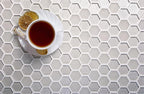 FABRIQUE WHITE HEXAGON GLASS MOSAIC TILE
