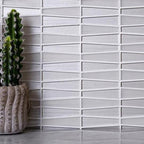 White triangle glass mosaic tile