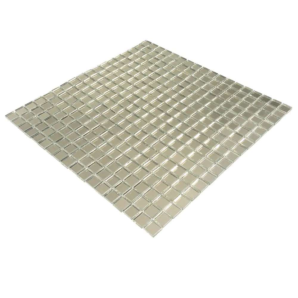 0 6" Mini Mirrored Squares Glass Tile | Tile Club