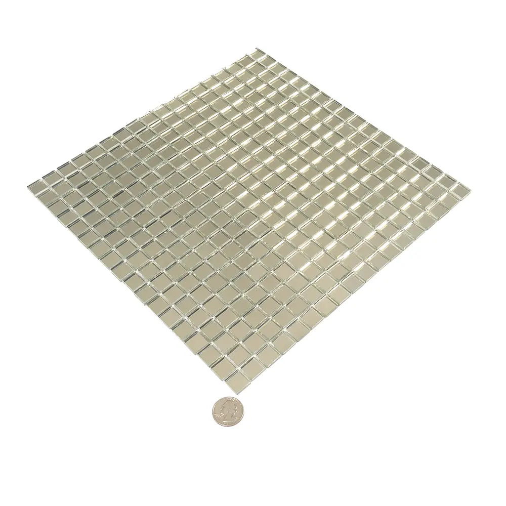 0 6" Mini Mirrored Squares Glass Tile | Tile Club