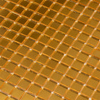 0 8" Yellow Gold Mini Mirrored Squares Glass Tile | Tile Club