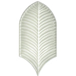 Plume White Crackle Feather Ceramic Tile