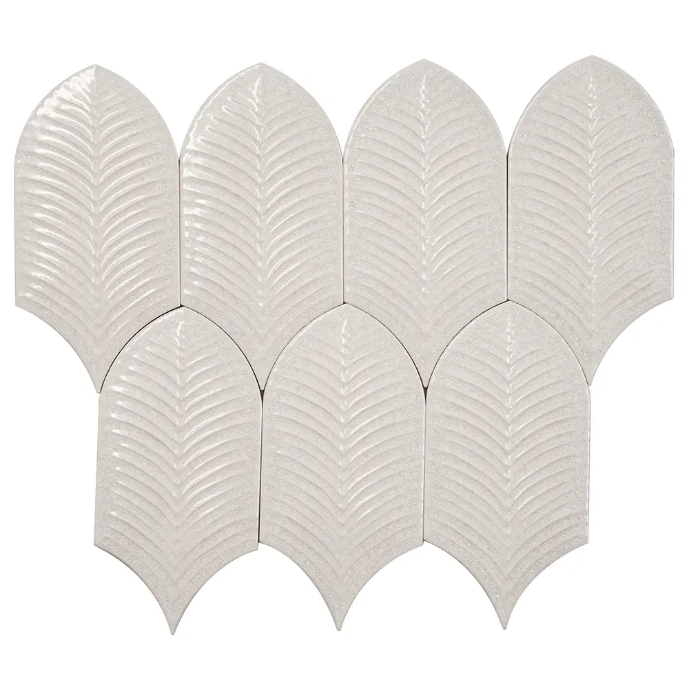 Plume Crystal Crackle Feather Ceramic Tile