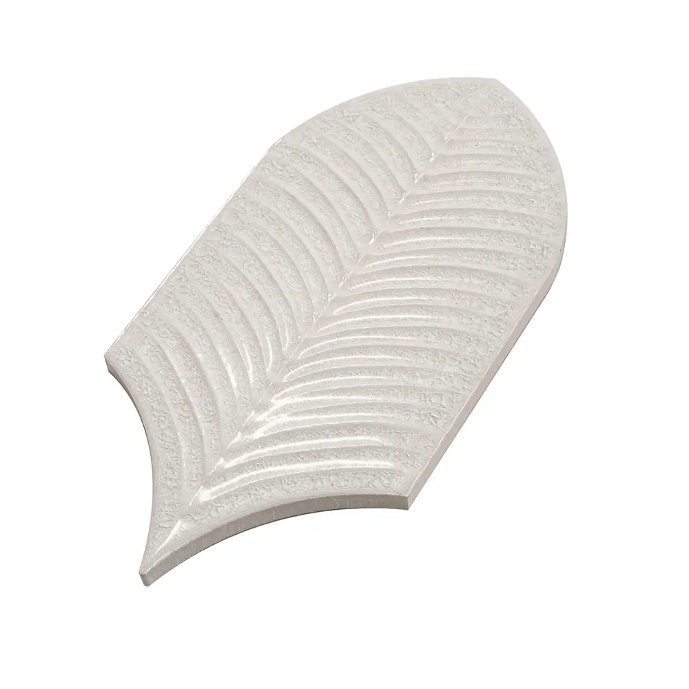 Plume Crystal Crackle Feather Ceramic Tile