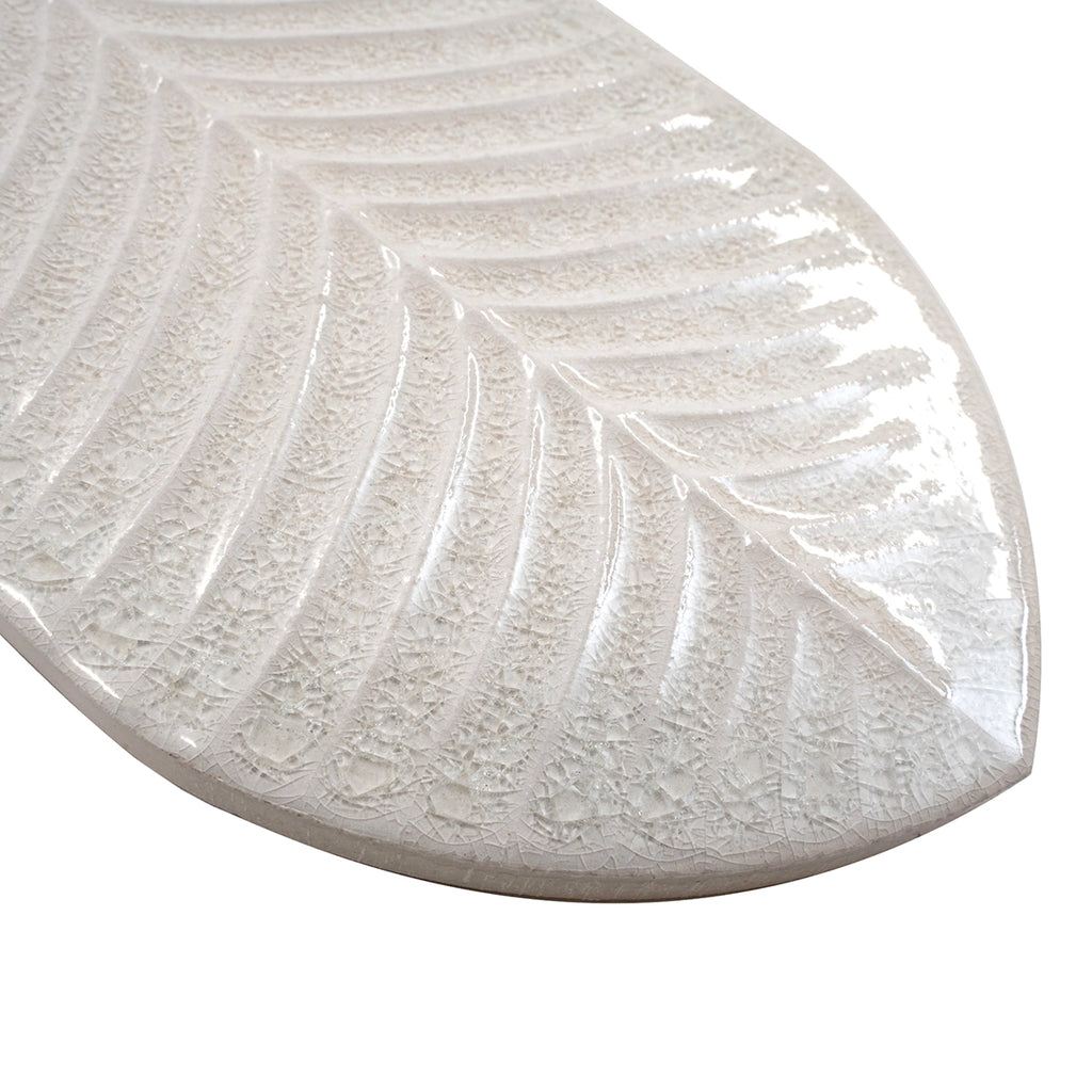 Plume Crystal Crackle Feather Ceramic Tile | Tile Club