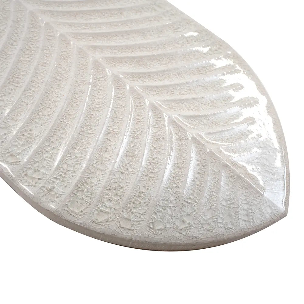 Plume Crystal Crackle Feather Ceramic Tile