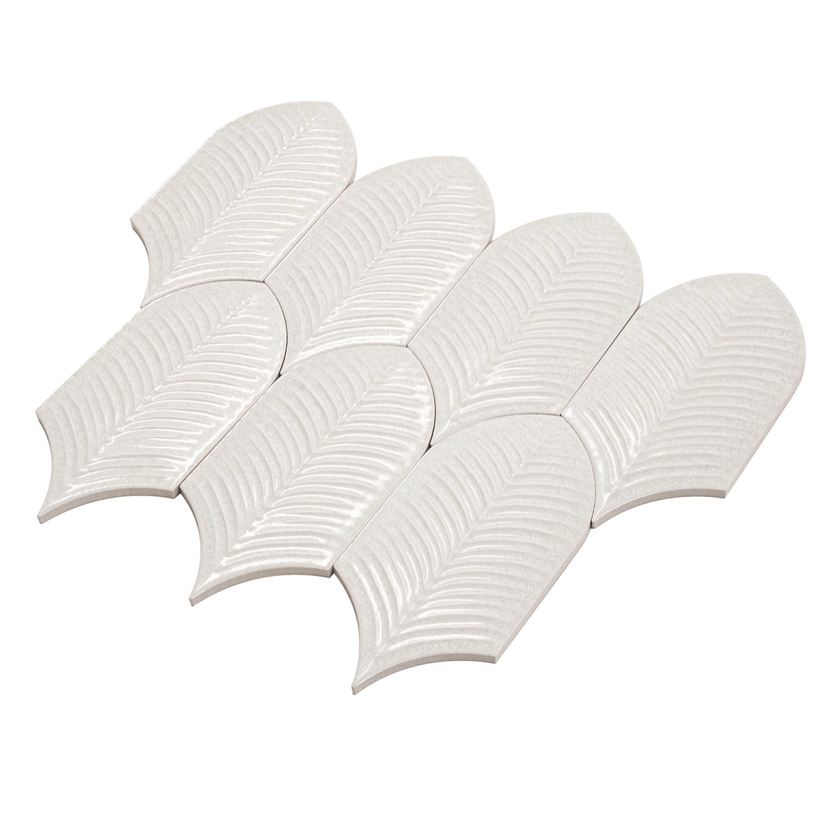 Plume Crystal Crackle Feather Ceramic Tile | Tile Club