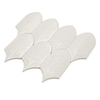 Plume Crystal Crackle Feather Ceramic Tile