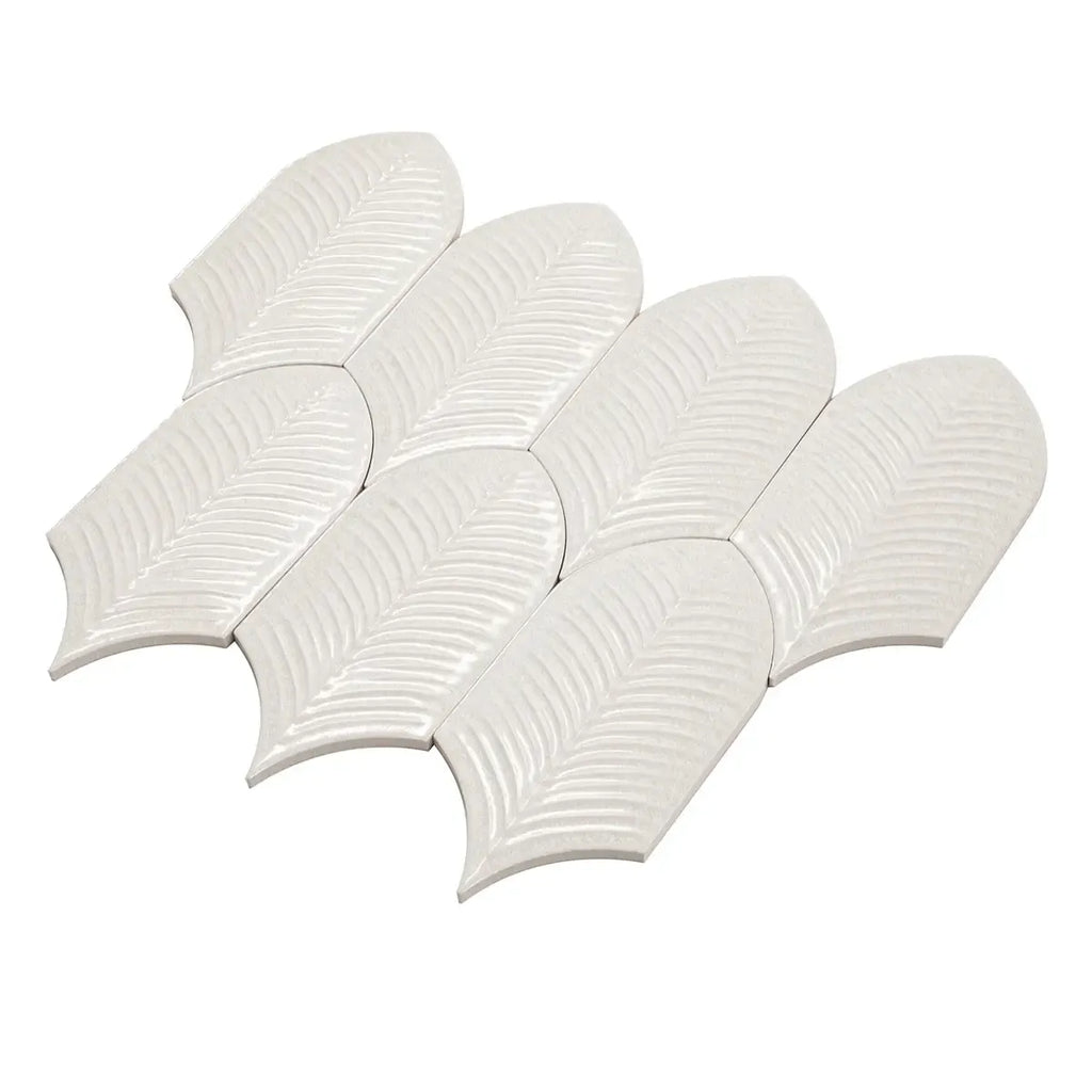 Plume Crystal Crackle Feather Ceramic Tile | Tile Club