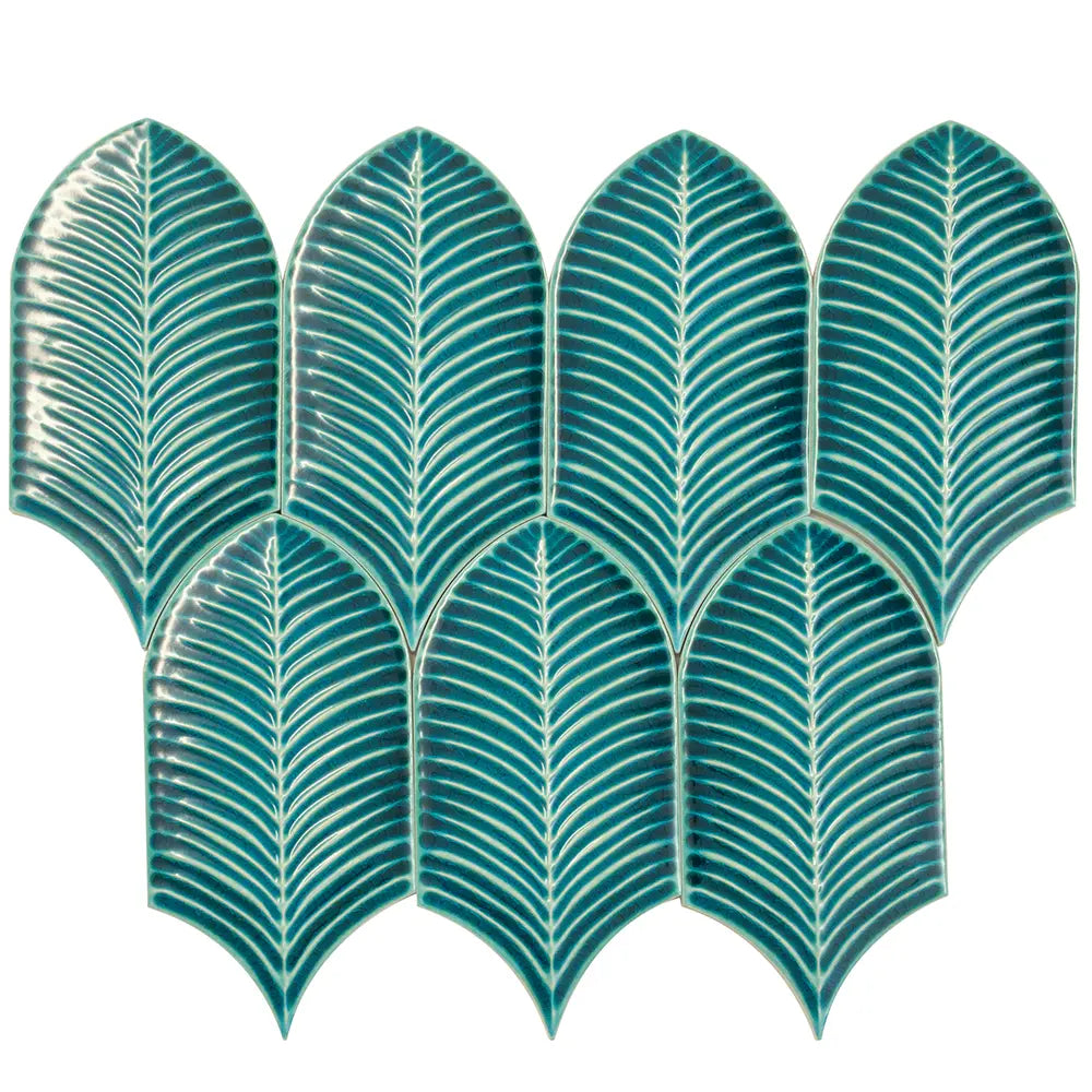 Plume Jade Feather Ceramic Tile | Tile Club