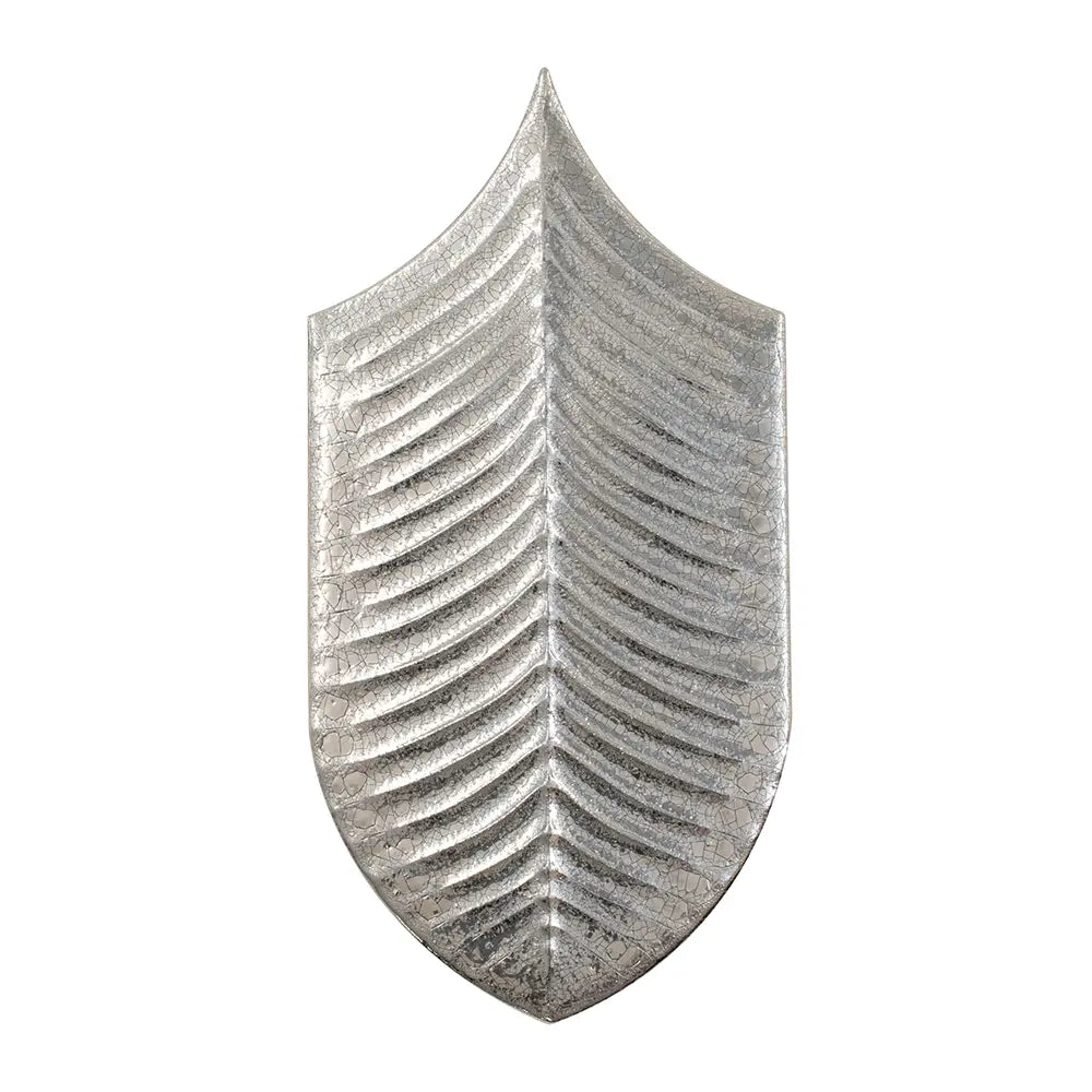 Plume Metallic Platinum Feather Ceramic Tile | Tile Club