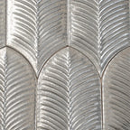 Plume Metallic Platinum Feather Ceramic Tile | Tile Club