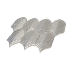 Plume Metallic Platinum Feather Ceramic Tile | Tile Club