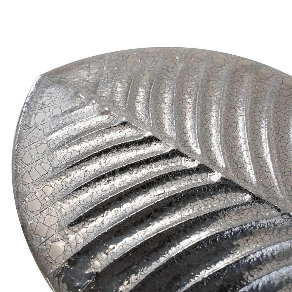 Plume Metallic Platinum Feather Ceramic Tile | Tile Club