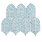 Plume Sky Blue Feather Ceramic Tile | Tile Club