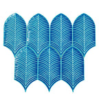 Plume Water Crackle Feather Ceramic Tile