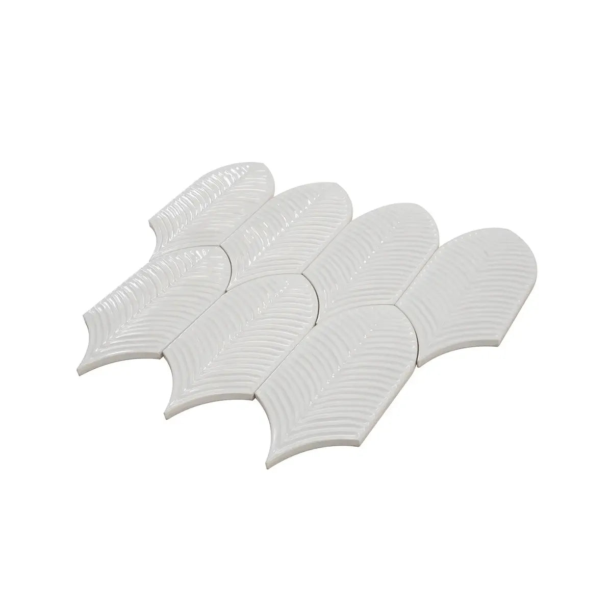 Plume White Feather Ceramic Tile | Tile Club