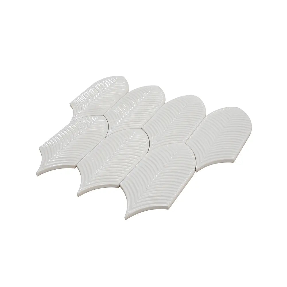 Plume White Feather Ceramic Tile | Tile Club