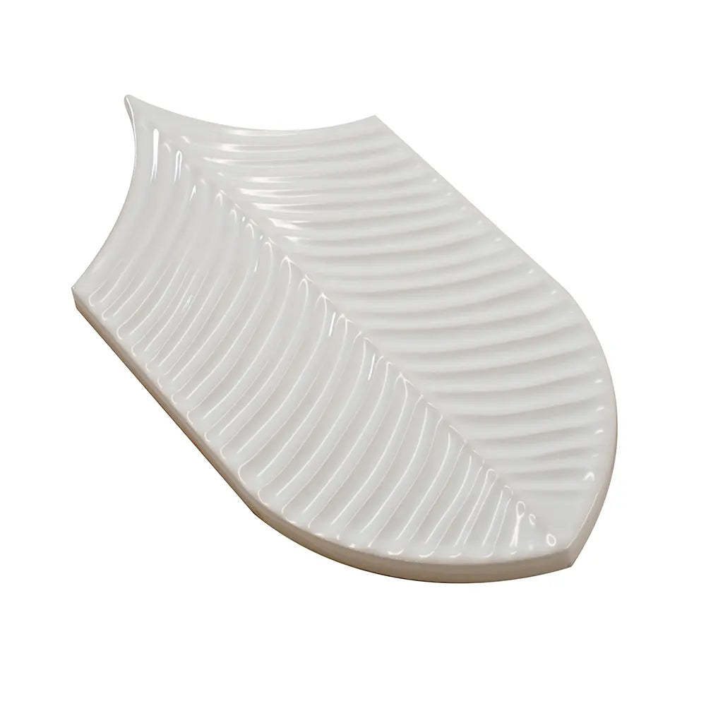 Plume White Feather Ceramic Tile | Tile Club