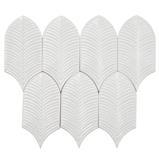 Plume White Feather Ceramic Tile | Tile Club