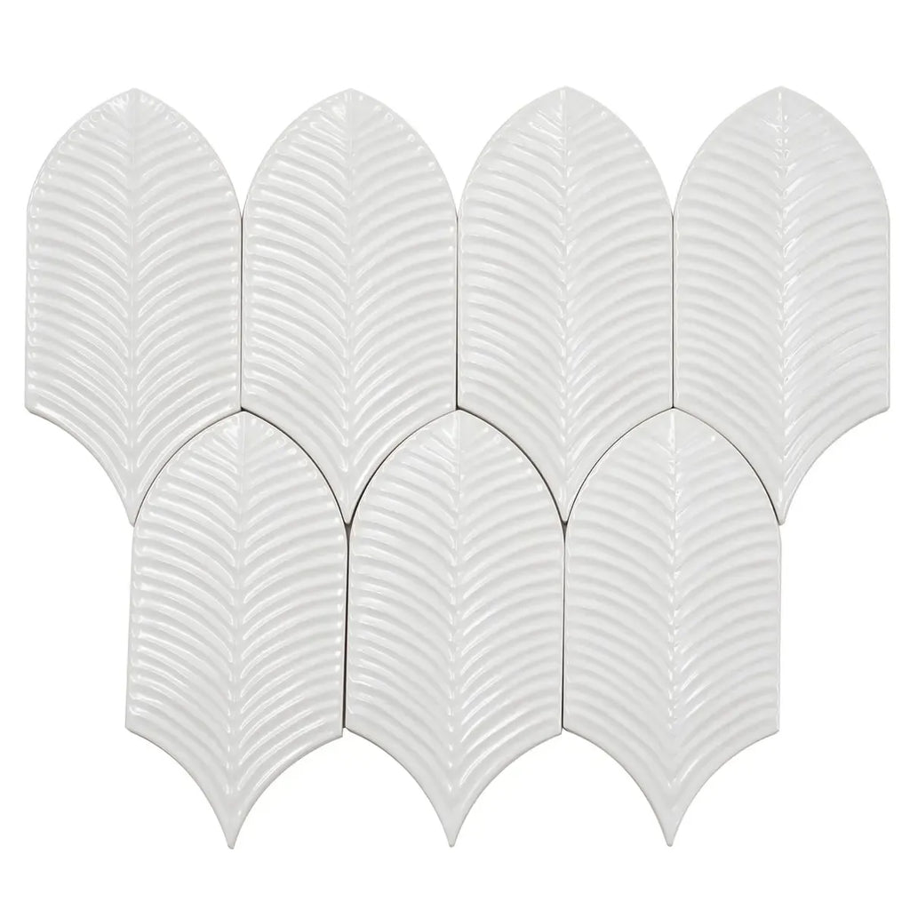 Plume White Feather Ceramic Tile | Tile Club