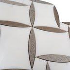 Provence Flower Carrara & Wooden Beige Waterjet Mosaic Tile | Tile Club