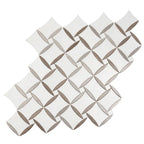 Provence Flower Carrara & Wooden Beige Waterjet Mosaic Tile | Tile Club
