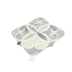 Scroll Calacatta Bluette and Thassos Marble Mosaic Tile | Tile Club