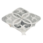 Scroll Calacatta Bluette and Thassos Marble Mosaic Tile | Tile Club