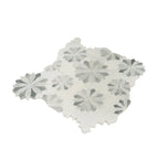 Floral Eternity White Carrara & Bardiglio Waterjet Mosaic Tile | Tile Club