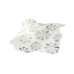 Floral Eternity White Carrara & Bardiglio Waterjet Mosaic Tile | Tile Club