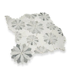 Floral Eternity White Carrara & Bardiglio Waterjet Mosaic Tile | Tile Club