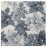 Bluma Floral Blue Etched Marble Mosaic