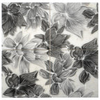 Bluma Floral Gray Etched Marble Mosaic | Tile Club