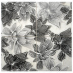 Bluma Floral Gray Etched Marble Mosaic