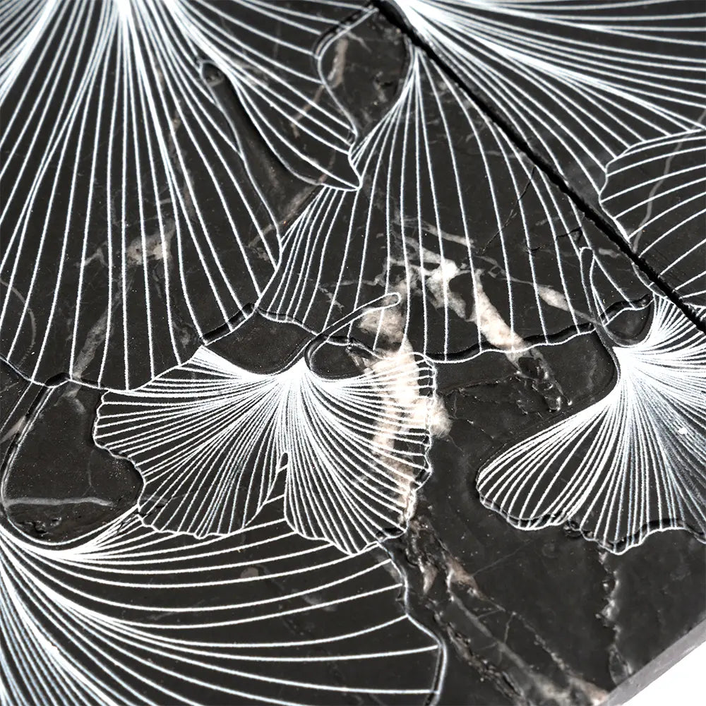 Bluma Gingko Black Etched Marble Mosaic | Tile Club
