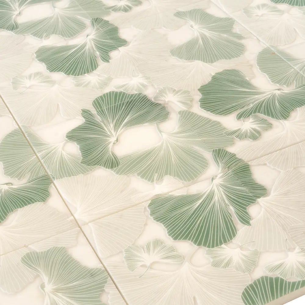 Bluma Gingko Green Etched Marble Mosaic