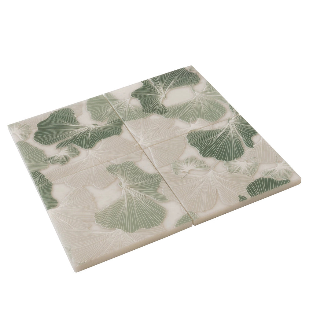 Bluma Gingko Green Etched Marble Mosaic | Tile Club