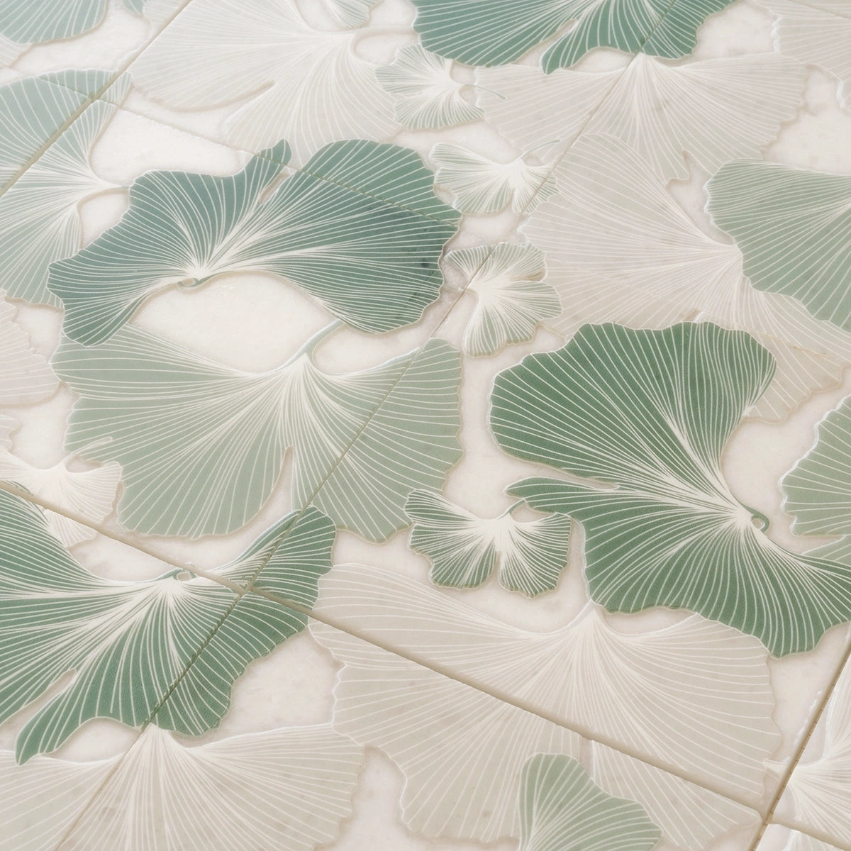 Bluma Gingko Green Etched Marble Mosaic | Tile Club