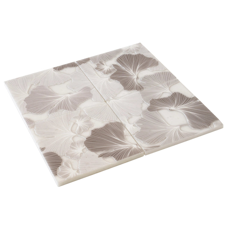 Bluma Gingko Taupe Etched Marble Mosaic | Tile Club