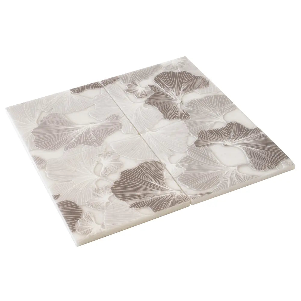 Bluma Gingko Taupe Etched Marble Mosaic | Tile Club