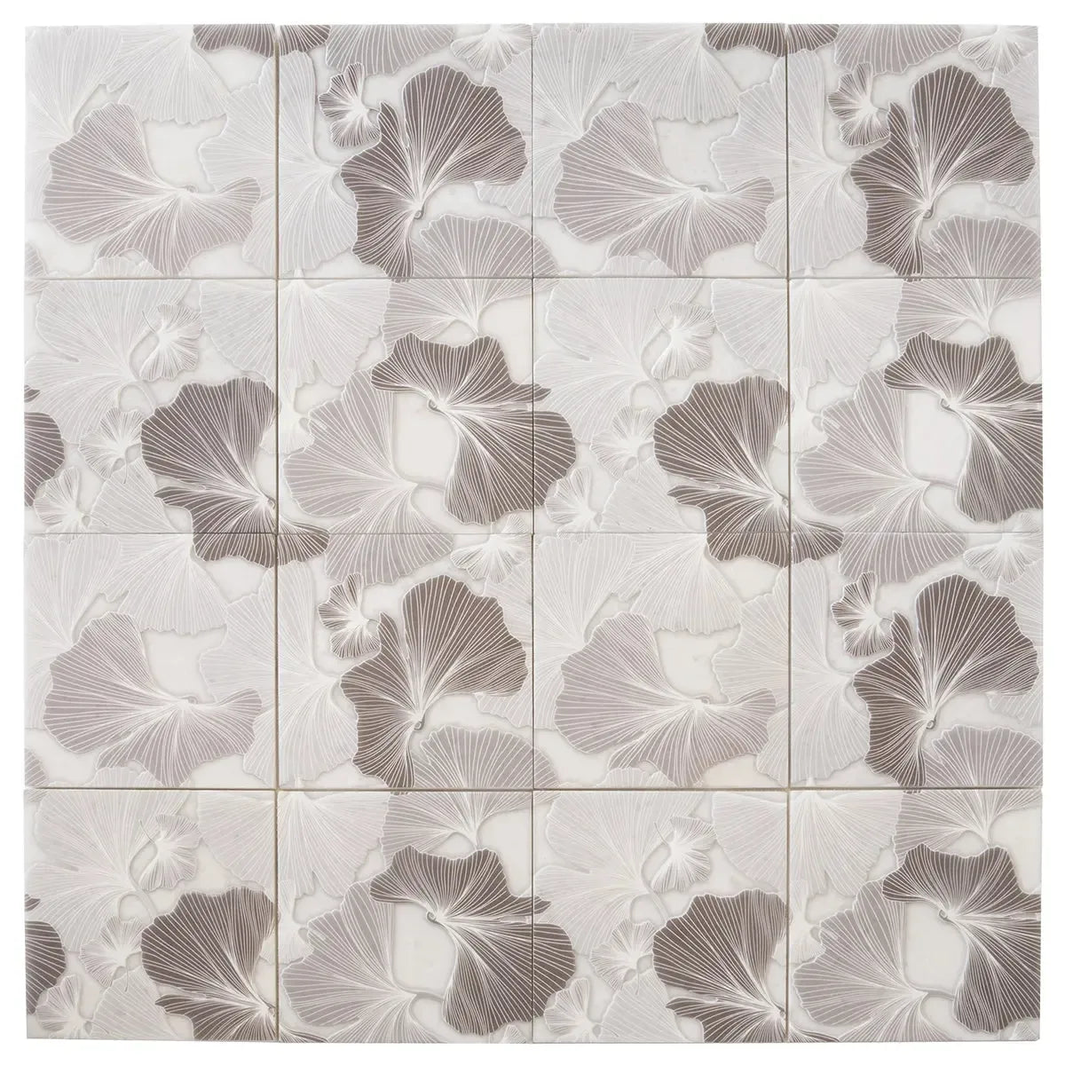 Bluma Gingko Taupe Etched Marble Mosaic | Tile Club