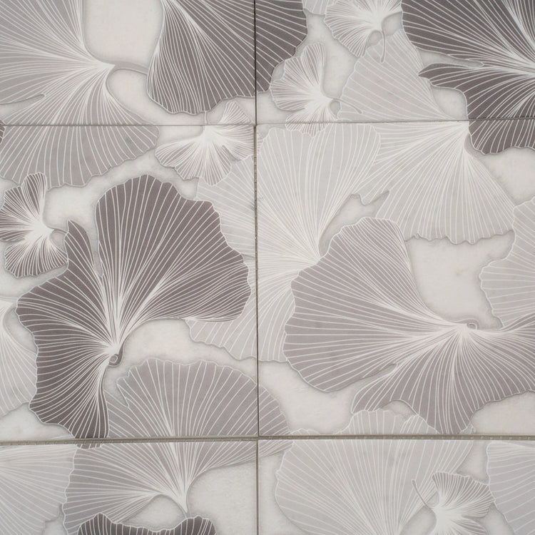 Bluma Gingko Taupe Etched Marble Mosaic | Tile Club